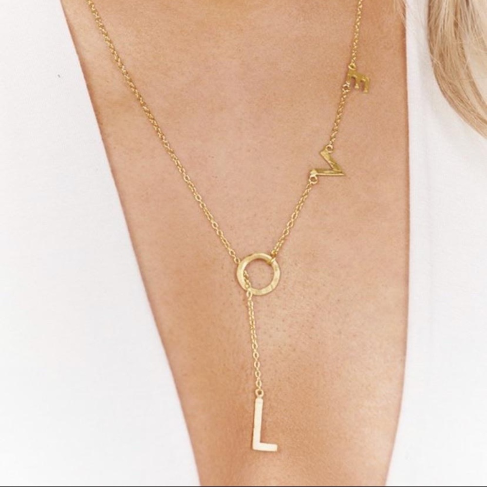 Boho- LOVE Drop Necklace